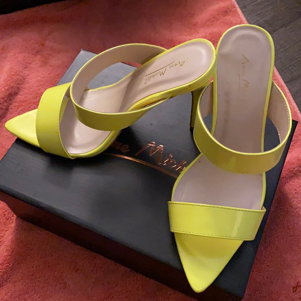 Neon yellow heels